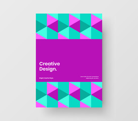 Obraz na płótnie Canvas Multicolored geometric hexagons company identity illustration. Isolated brochure design vector concept.