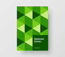Isolated handbill design vector template. Minimalistic geometric tiles magazine cover concept.