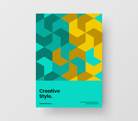 Modern mosaic shapes leaflet concept. Unique cover A4 design vector illustration.