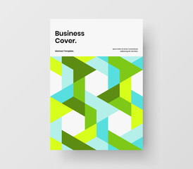 Simple geometric shapes corporate brochure illustration. Vivid company identity vector design template.