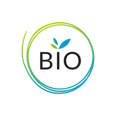 bio logo vector design, leaf, abstract circle