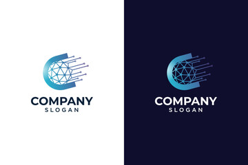 Letter C comet AI technology © mupppid