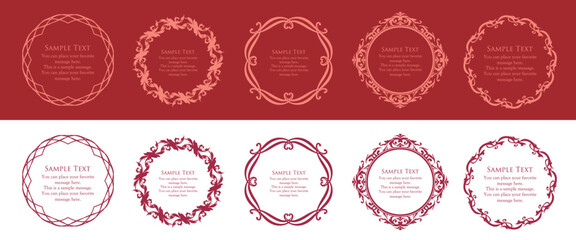 高級感のあるビンテージ調のフレームデザインセット　罫線　枠　ウエディング　ビンテージ　アンティーク