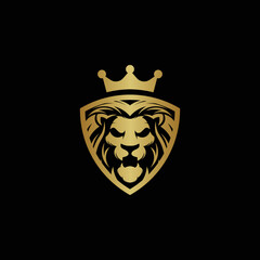lion mascot illustration logo design template