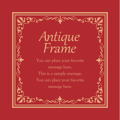高級感のあるビンテージ調のフレームデザインセット　罫線　枠　ウエディング　ビンテージ　アンティーク