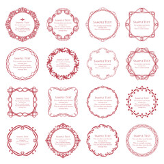 高級感のあるビンテージ調のフレームデザインセット　罫線　枠　ウエディング　ビンテージ　アンティーク