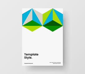 Isolated cover vector design layout. Vivid mosaic hexagons corporate brochure concept.