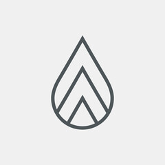 Water drop droplet raindrop icon illustration cut