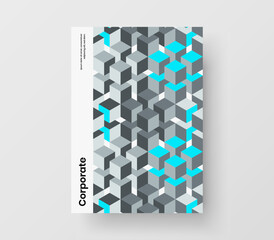 Trendy flyer vector design illustration. Amazing mosaic pattern catalog cover layout.
