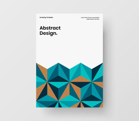 Clean geometric shapes pamphlet template. Creative handbill vector design layout.