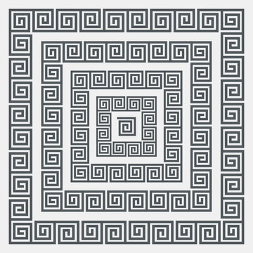 Greek set of frame, corner and border, roman ornament quality vector illustration cut 