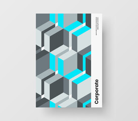 Obraz premium Amazing geometric pattern flyer layout. Fresh company cover vector design concept.