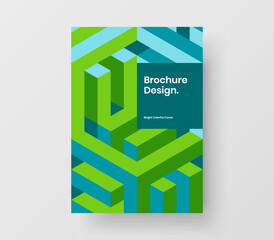 Fresh company cover A4 vector design illustration. Clean geometric hexagons flyer concept.