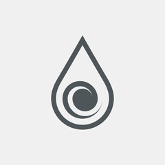 Water drop droplet raindrop icon illustration cut