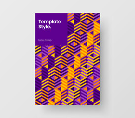 Colorful mosaic tiles brochure template. Minimalistic catalog cover design vector layout.