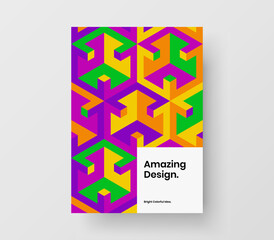 Creative mosaic pattern corporate brochure layout. Amazing placard design vector template.