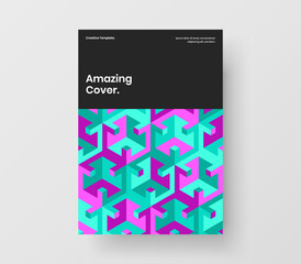 Isolated mosaic hexagons front page layout. Fresh cover design vector concept.