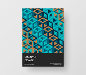 Modern geometric pattern flyer template. Vivid placard A4 vector design illustration.