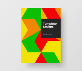 Fresh brochure A4 design vector concept. Premium mosaic pattern leaflet illustration.