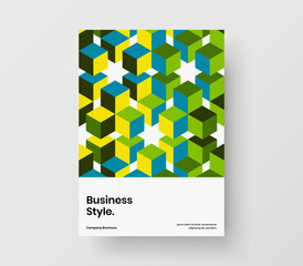 Premium cover design vector illustration. Simple mosaic hexagons flyer layout.