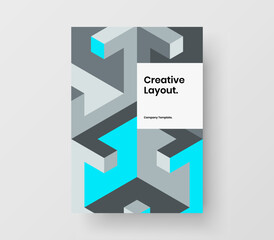 Original geometric tiles corporate identity concept. Colorful leaflet design vector layout.