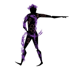 Vector guy in brush and lines style . Editable illustration