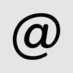 At sign icon in filled line style, use for website mobile app presentation