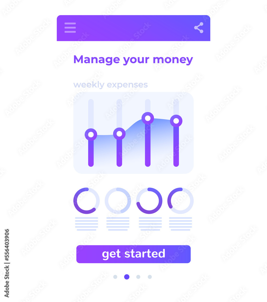 Poster financial app, personal finances mobile ui design