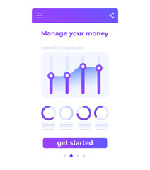 financial app, personal finances mobile ui design