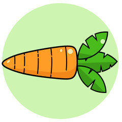fresh carrot vector illustration in cartoon style