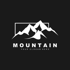 Mountain Logo Design, Vector Place For Nature Lovers Hiker