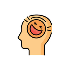 Humor sense color line icon. Human behavior.