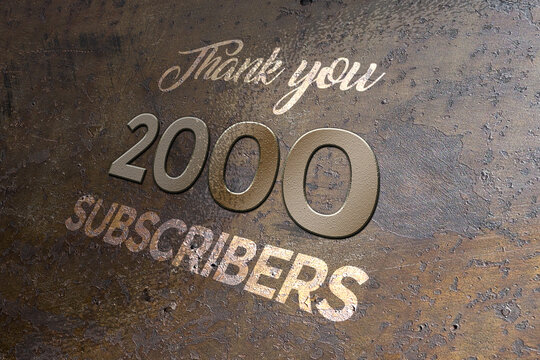 2000 subscribers celebration greeting banner with Metal Design