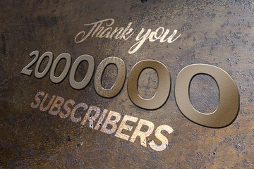 2000000 subscribers celebration greeting banner with Metal Design