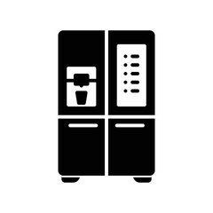 Smart fridge icon with internet of think or IoT technology