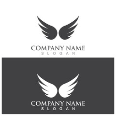 wing icon vector logo illustration template