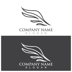 wing icon vector logo illustration template