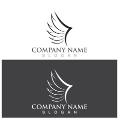 wing icon vector logo illustration template