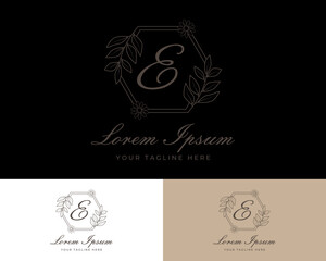 Letter E luxury premium logo.