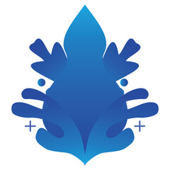 abstract blue gradient floral element design