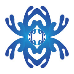 abstract blue gradient floral element design