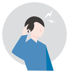 頭痛の男性のイラスト