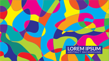 Overlaping multicolored wavy geomectric shape. Abstract background design template