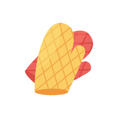 Cooking glove or oven mitt vector icon illustration. Baking glove flat icon