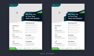 Trendy Flyer style vector design with an A4 format, modern leaflet cover, or presentation template. Suitable for social media and web or internet ads.