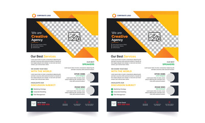 Trendy Flyer style vector design with an A4 format, modern leaflet cover, or presentation template. Suitable for social media and web or internet ads.