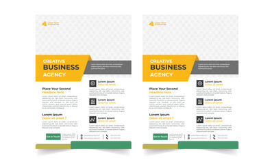 Trendy Flyer style vector design with an A4 format, modern leaflet cover, or presentation template. Suitable for social media and web or internet ads.