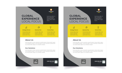 Trendy Flyer style vector design with an A4 format, modern leaflet cover, or presentation template. Suitable for social media and web or internet ads.