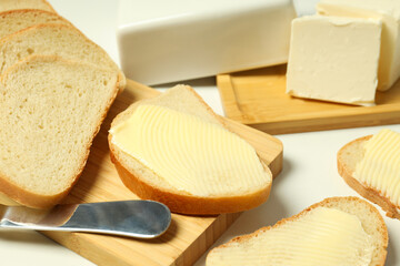 Concept of breakfast, eat food with butter
