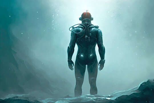 Man In Bathing Suit With Scuba Gear Enters Water To Do Freediving